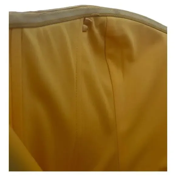 Jessica Simpson yellow strapless dress with flounce pleats size 8 - Picture 6 of 8